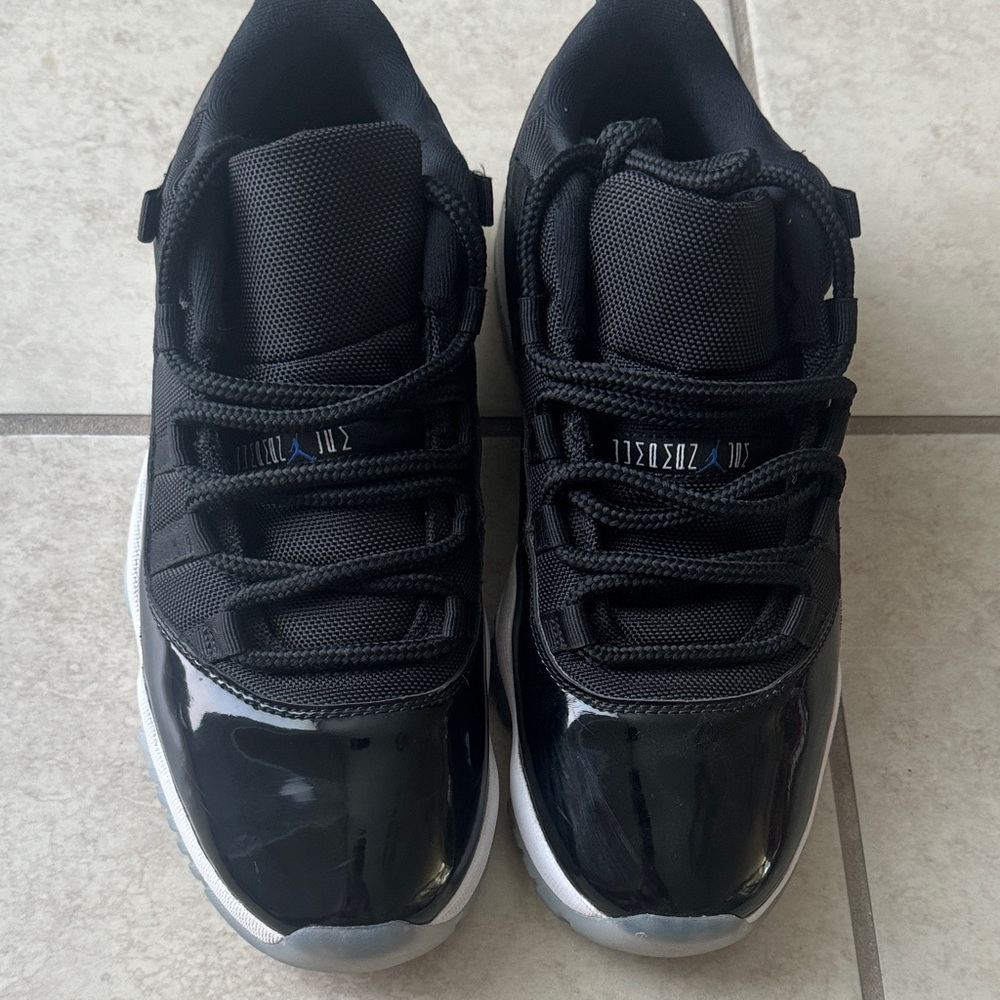 Jordan Retro 11 low. Black and White Sneakers space Jam